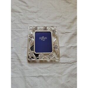 Picture Frame Silver Plated Vintage Rose Picture Frame 3 1/2 x 4 1/2"